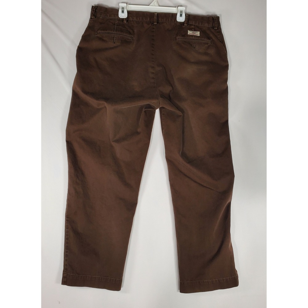 Polo Ralph Lauren Classic Chino Brown Cotton Twill Pants Mens 40x30 Flat Front - Picture 12 of 12